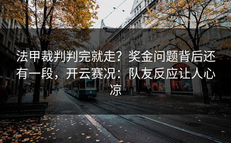 法甲裁判判完就走？奖金问题背后还有一段，开云赛况：队友反应让人心凉