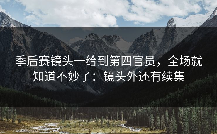 季后赛镜头一给到第四官员，全场就知道不妙了：镜头外还有续集