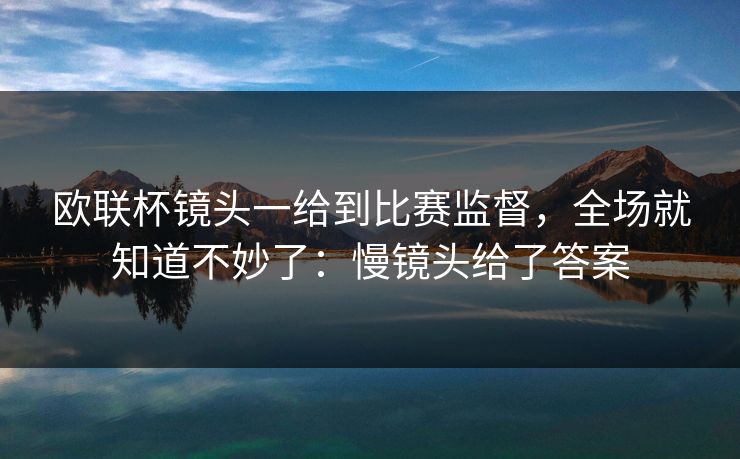 欧联杯镜头一给到比赛监督，全场就知道不妙了：慢镜头给了答案