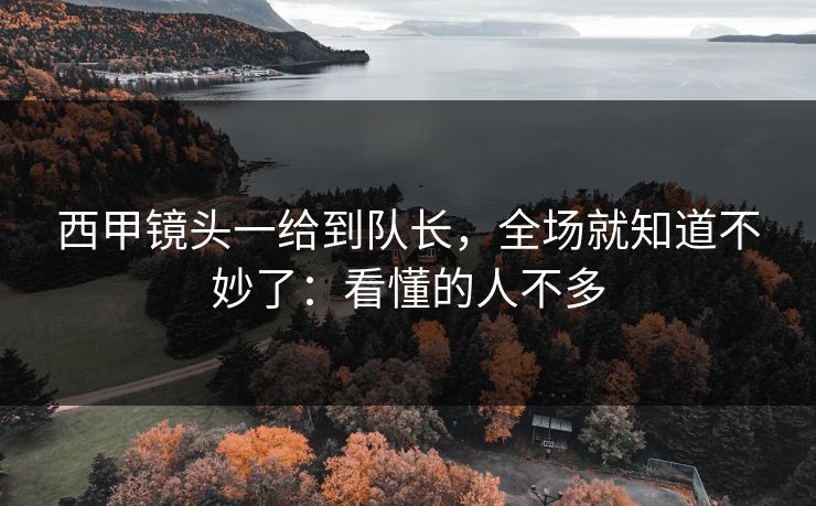 西甲镜头一给到队长,全场就知道不妙了:看懂的人不多 西甲镜头一给到队长,全场就知道不妙了:看懂的人不多