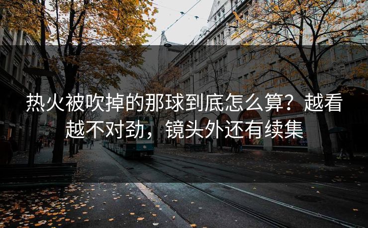 热火被吹掉的那球到底怎么算？越看越不对劲，镜头外还有续集